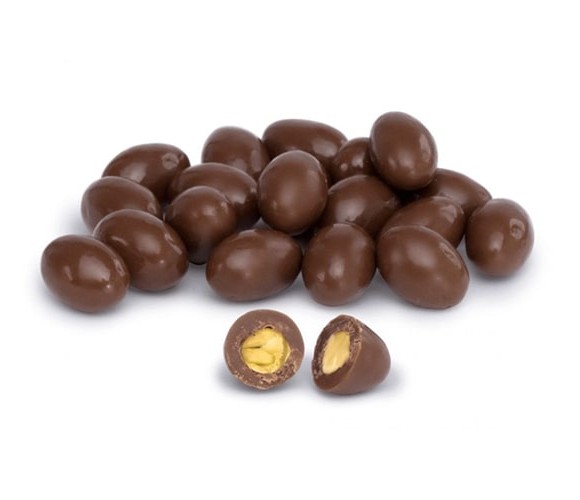 Pistachio Dragee Covered with Chocolate, 120 gr