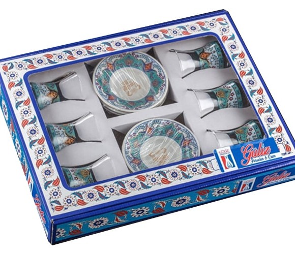 Traditional Turkish Tea Set for 6 Cups