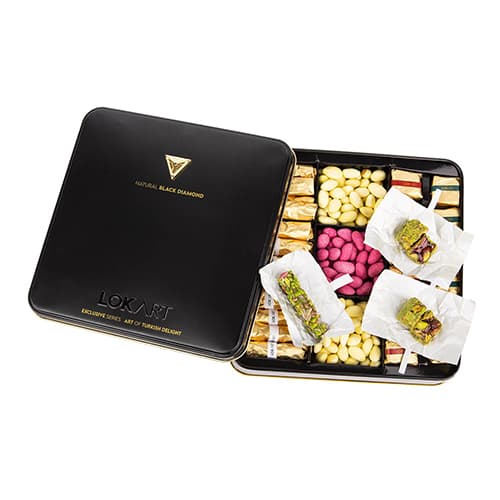 Premium-Turkish-Delight-Box-with-Real-Black-Diamond-Brooch,-454g-–-16oz