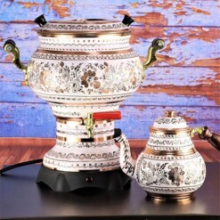 New Rose Flower Royal Lump Model Electric Copper Samovar 1461 order-min