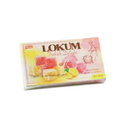 Turkish Delight with Rose & Lemon Flavored Elvan 450 gr (15.87oz)