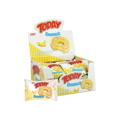 Elvan Today Donut Banana Flavored Chocolate Coated Cake with Banana Sauce in Box 35 gr (1.23oz) – 24 Pieces