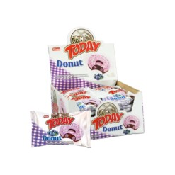 Elvan Today Donut Blueberry Flavored Chocolate Coated Cake with Blueberry Sauce in Box 35 gr (1.23oz) – 24 Pieces