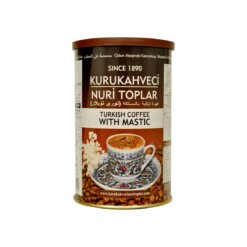 Turkish Coffee with Gum Mastic Kuru Kahveci Nuri Toplar in Metal Box 250 gr (8.82oz)