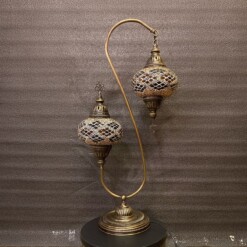 Double Shade Mosaic Turkish Filigree Table Lamp
