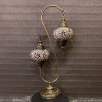 Double Shade Unique Mosaic Turkish Filigree Table Lamp