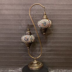 Double Shade Unique Mosaic Turkish Filigree Table Lamp
